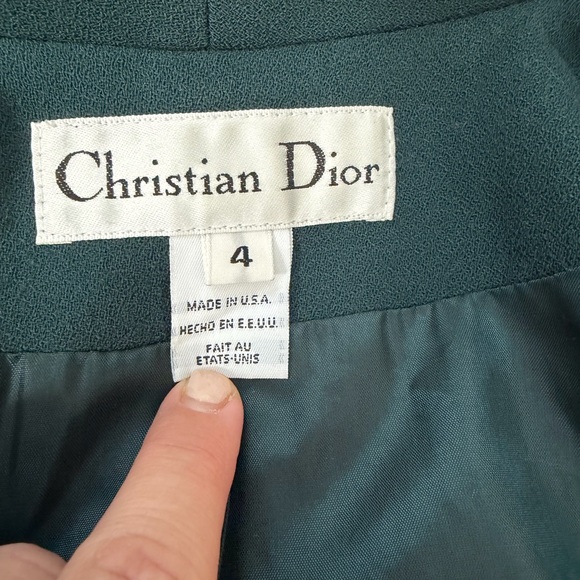 CHRISTIAN DIOR Vintage Wool Blazer Jacket, sz 4 - Picture 7 of 14